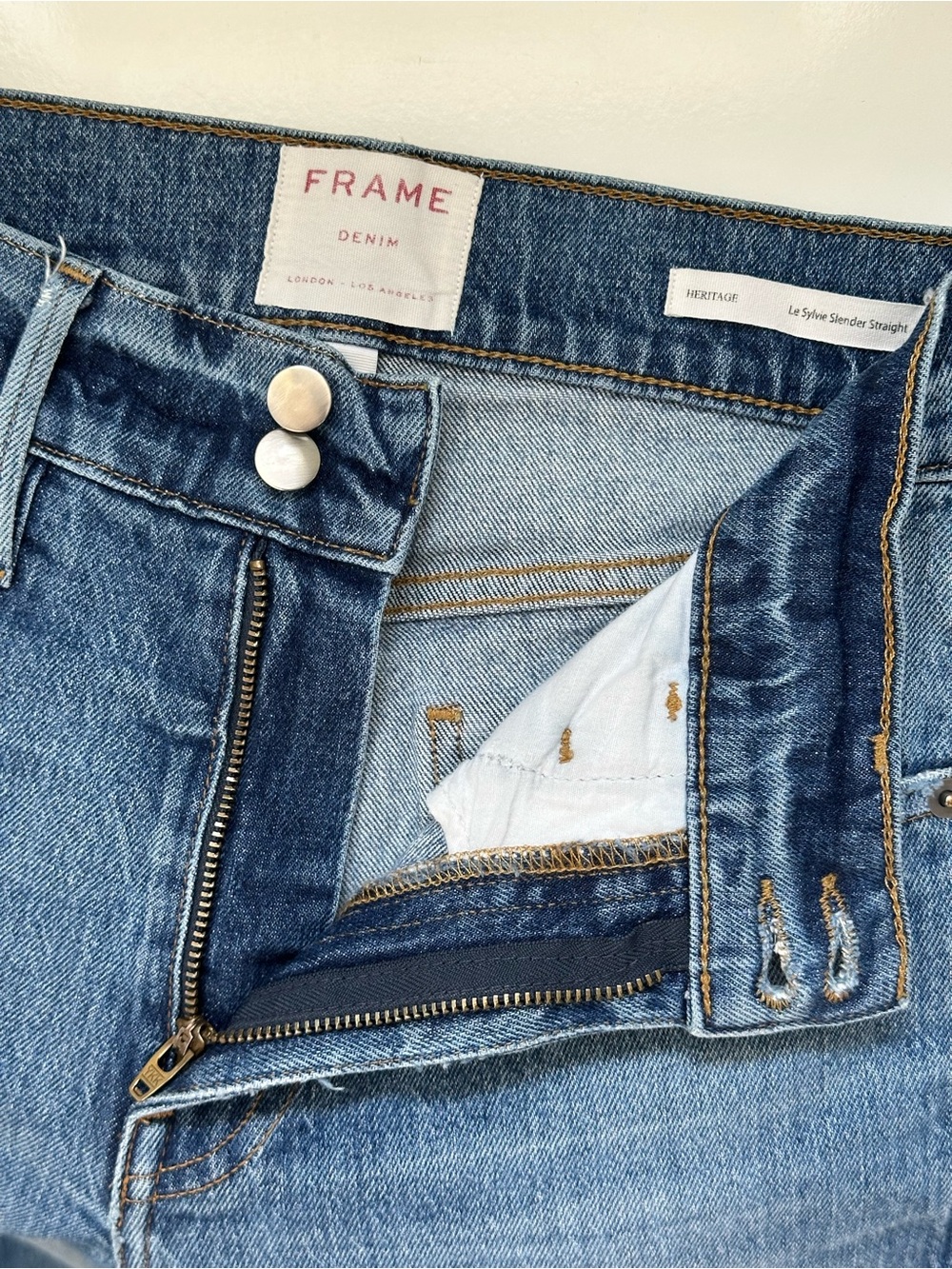 Frame Denim Le Sylvie Slender Straight Heritage Bowie Blue Jeans Women’s Size 26
